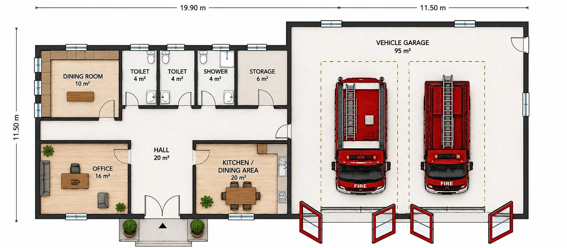 Fire Station — půdorys