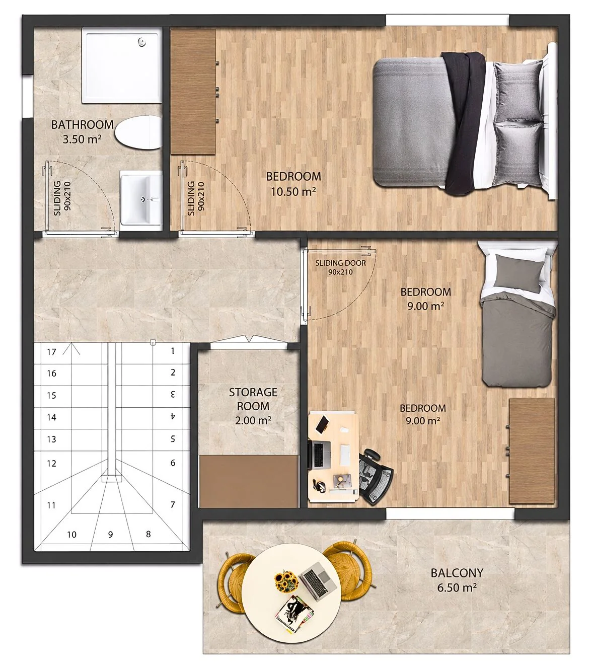 Ersoy Village upper-floor plan